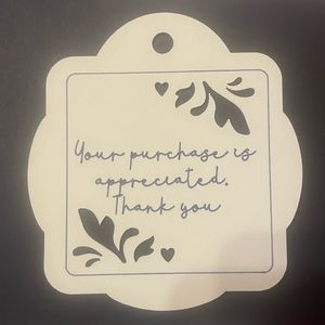 Pack of 16 Floral cut “Your purchase is appreciated. Thank you“ tags